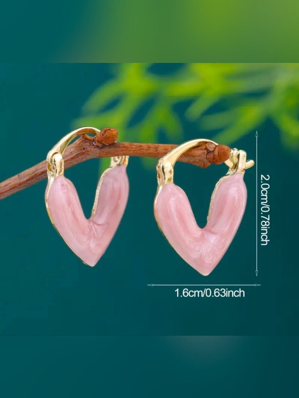 Pink Heart Earrings - Picture 2 of 2